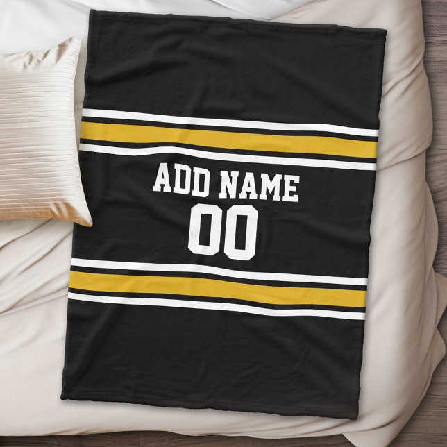 Couverture Polaire Équipe Jersey avec nom et numéro personnalisés (Personalized fleece blanket - Sports Theme)