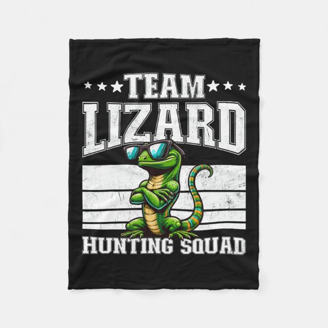 Couverture Polaire Équipe Lizard Hunter Squad Funny Retro Gecko Lizar (Devant)