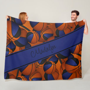 Couverture Polaire équipe noire bleu couleurs filles salle de basket