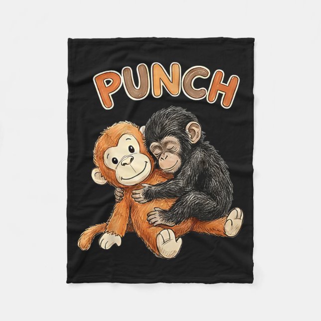 Couverture Polaire Équipe punch - bébé singe punch  (Devant)