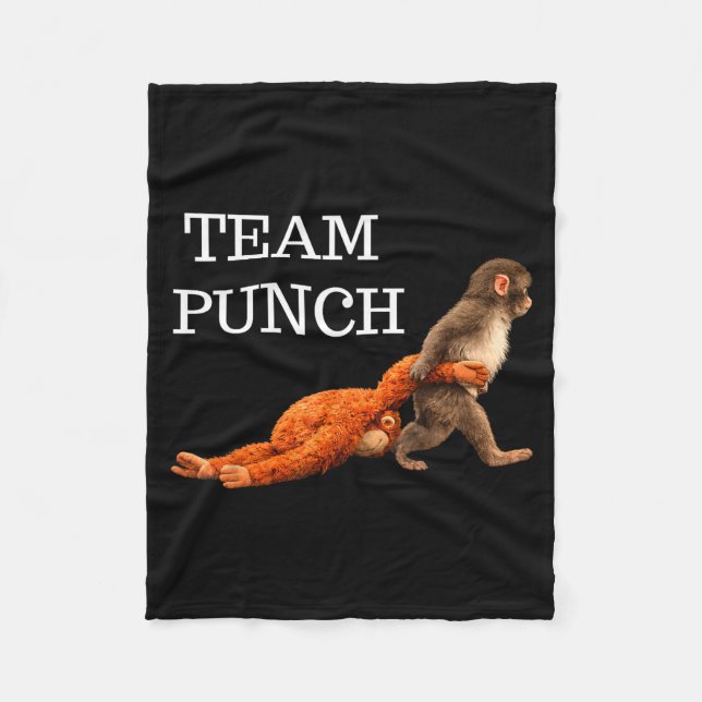 Couverture Polaire Équipe punch bébé singe punch tendance mème graphi (Devant)