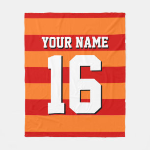 Couverture Polaire Équipe rouge citrouille Orange Jersey Preppy Strip