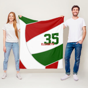 Couverture Polaire équipe rouge vert couleurs géant volleyball