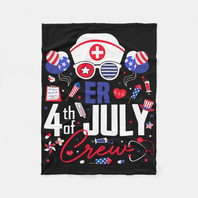 Couverture Polaire Er Nurse 4 juillet Crew Independence Day Patriot (Devant)
