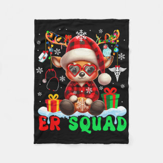 Couverture Polaire Er Squad Noël Père Noël Reindeer Sungles Nurse Te
