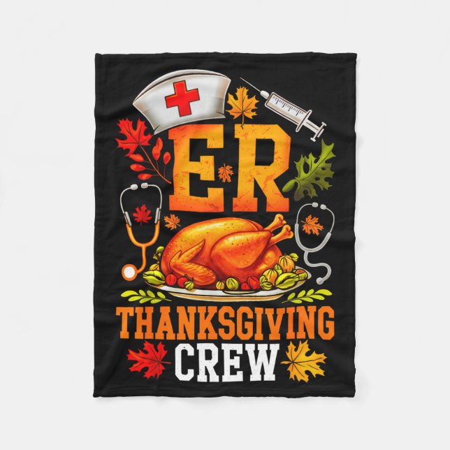 Couverture Polaire Er Thanksgiving Crew Nurse Emergency Room Register (Devant)