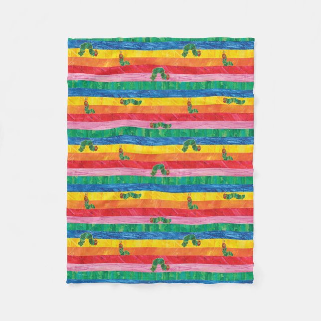 Couverture Polaire Eric Carle | Caterpillar Rainbow Stripe Motif (Devant)