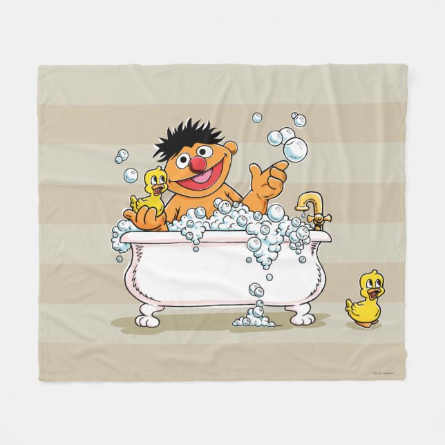 Couverture Polaire Ernie vintage dans la baignoire (Devant (Horizontal))
