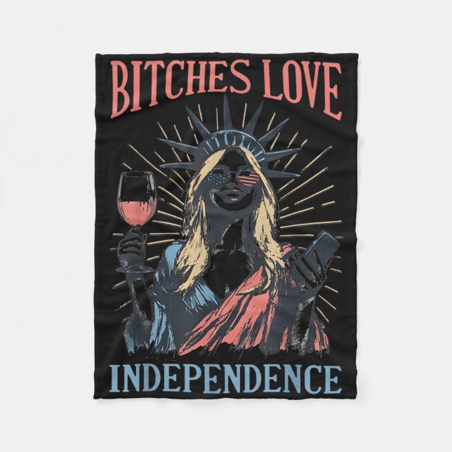 Couverture Polaire Es Love Independence Drôle 4 juillet Retro (Devant)