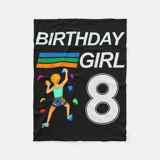 Couverture Polaire Escalade de bloc pour anniversaire de 8 ans pour  (Devant)