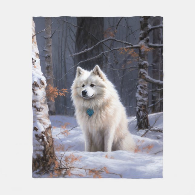 Couverture Polaire Eskimo Américain Noël sous la neige (Devant)