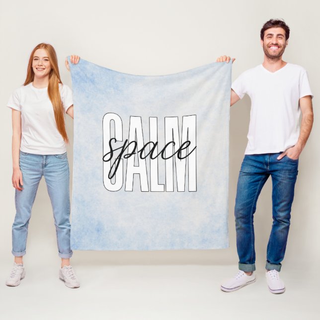 Couverture Polaire Espace Calme Bleu Pastel Confortable (En situation)