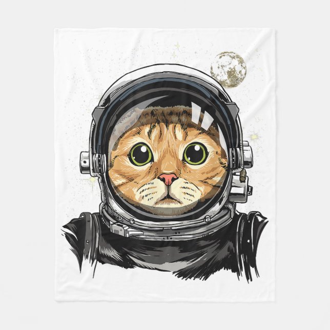 Couverture Polaire Espace extra-atmosphérique Chat Kitty Astronaut Vi (Devant)