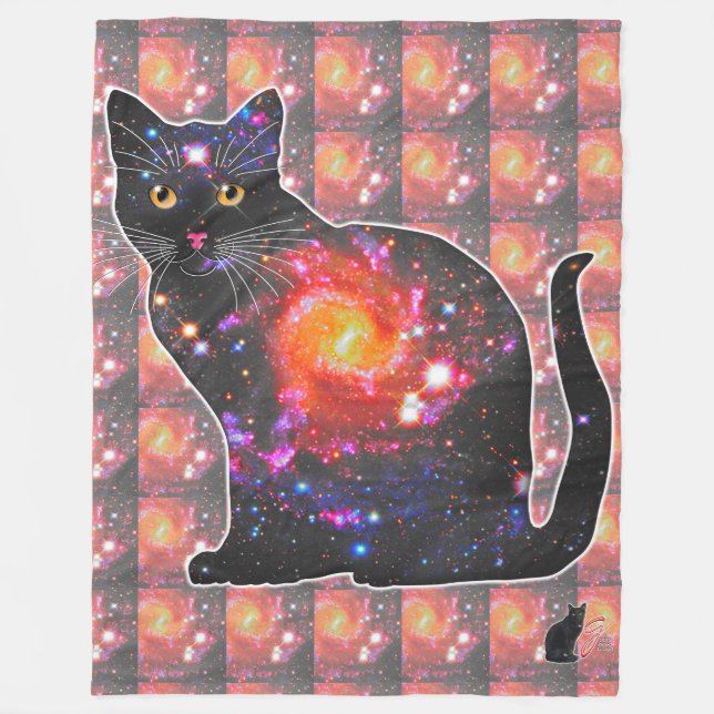 Couverture Polaire Espace Quasar Dans Cat Fleece Blanche (Devant)