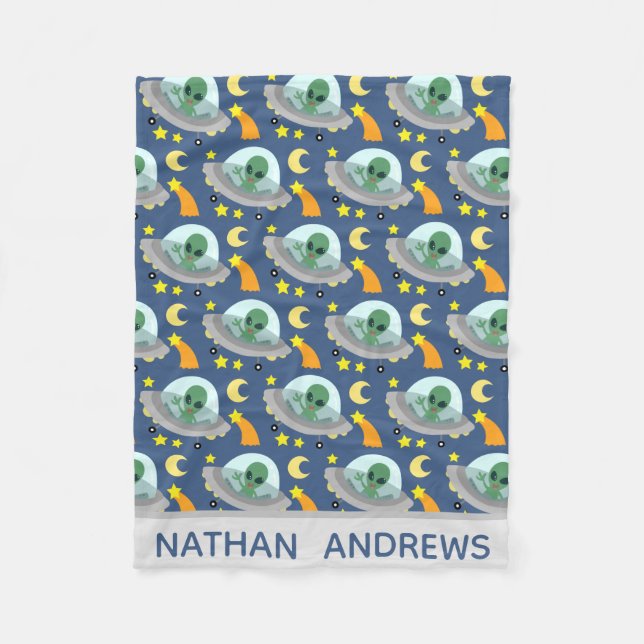 Couverture Polaire Espaces spatiaux Aliens et étoiles personnalisées (Devant)