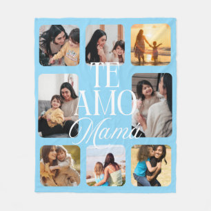 Couverture Polaire Espagnol Je T'Aime Maman Bleu Clair 8 Photo Cadeau