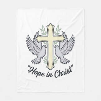 Couverture Polaire Espoir en Christ Colombe Croix Design Chrétien Vin