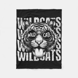 Couverture Polaire Esprit d'équipe de fan de sports scolaires Wildcat