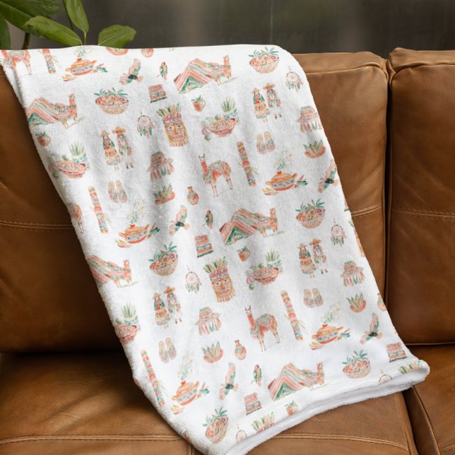 Couverture Polaire Esprit Inca | Pérou Illustré Mignon  (Créateur téléchargé)