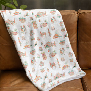 Couverture Polaire Esprit Inca Pérou mignon illustré