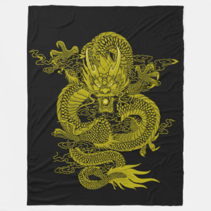 Couverture Polaire Esprit samouraï d'or de dragon