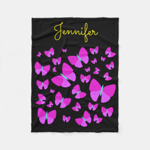 Couverture Polaire Essaim des papillons artistiques + Nom