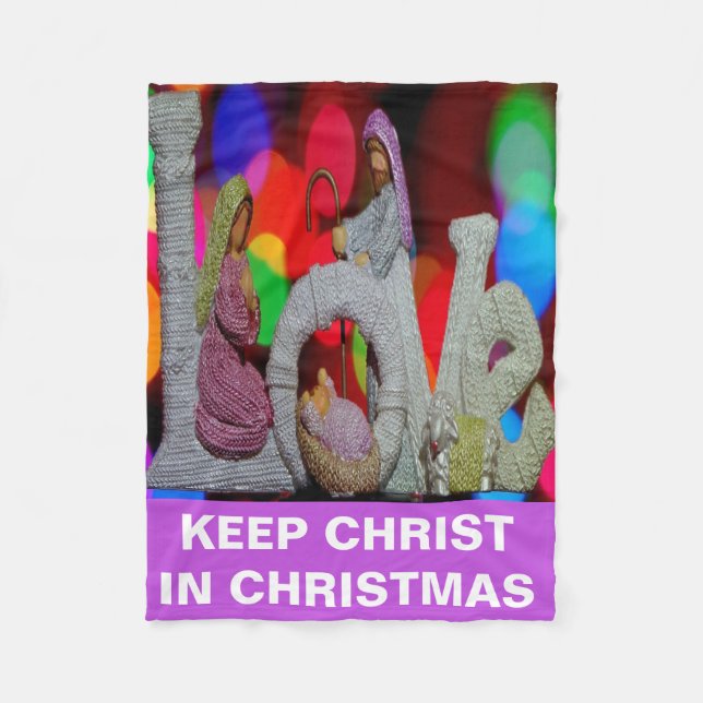 Couverture Polaire Essence de Noël avec l'amour de la nativité scène (Devant)