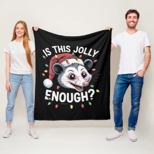 Couverture Polaire Est-ce assez joyeux ? Noël Opossum Sarcastique