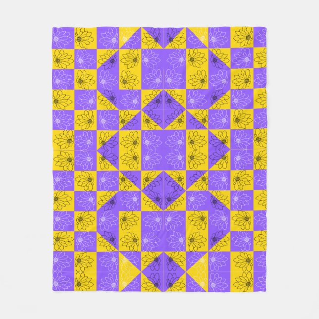 Couverture Polaire Esthétique Échantillon géométrique Motif floral (Devant)