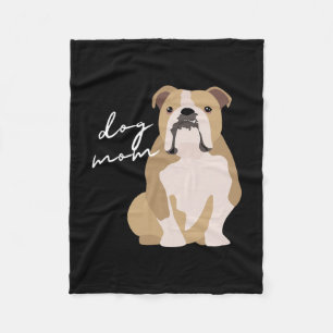 Couverture Polaire Et femme maman de chien bouledogue anglais blanc
