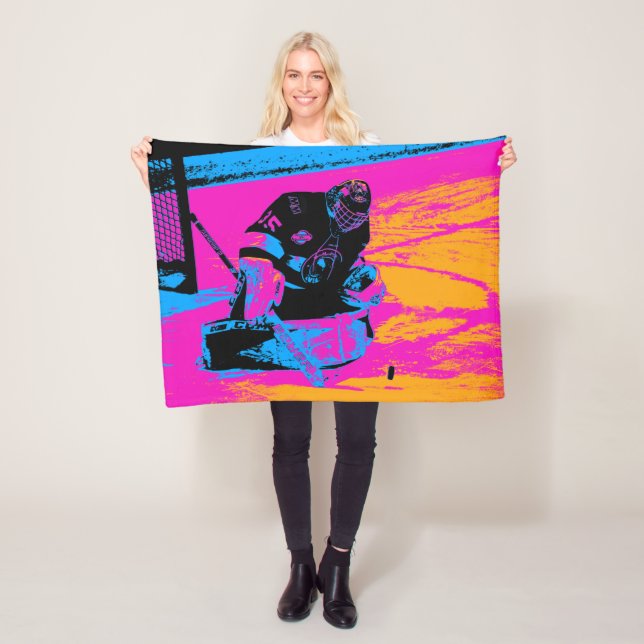 Couverture Polaire Et le canard s'arrête là ! - Goalie de hockey sur  (En situation)