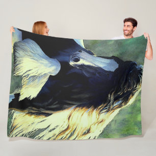 Couverture Polaire Étalon de Vanner tzigane/cheval, pinto noir et bl