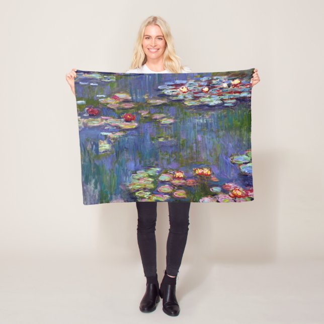 Couverture Polaire Etang Lily, Monet (En situation)
