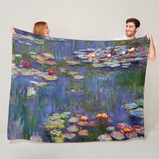 Couverture Polaire Etang Lily, Monet (En situation)