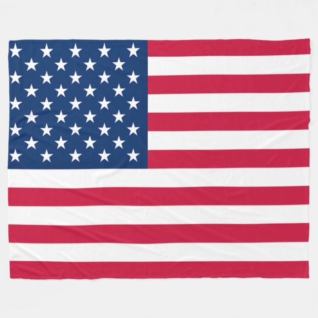 Couverture Polaire États-Unis Drapeau Fleece Blanket États-Unis d'Amé (Devant (Horizontal))