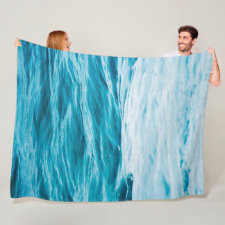 Couverture Polaire Été Bleu Océan Vague
