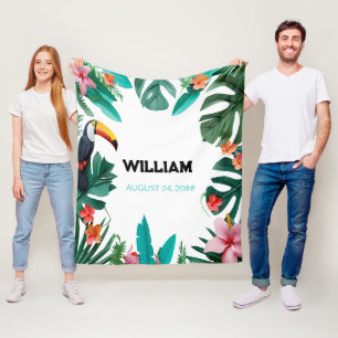 Couverture Polaire Été Floral Nom personnalisé Nursery