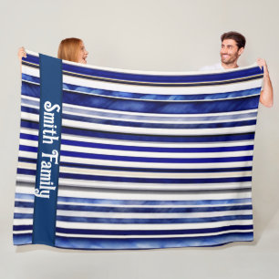 Couverture Polaire Été Moderne Marine Blue Boat Stripes Collection