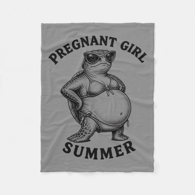 Couverture Polaire Été Tortue Drôle Grossesse Fille Enceinte (Devant)