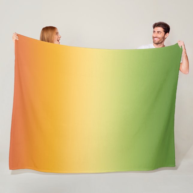 Couverture Polaire Été Tropical Dégradé Orange Lemon Lime Ombre (En situation)