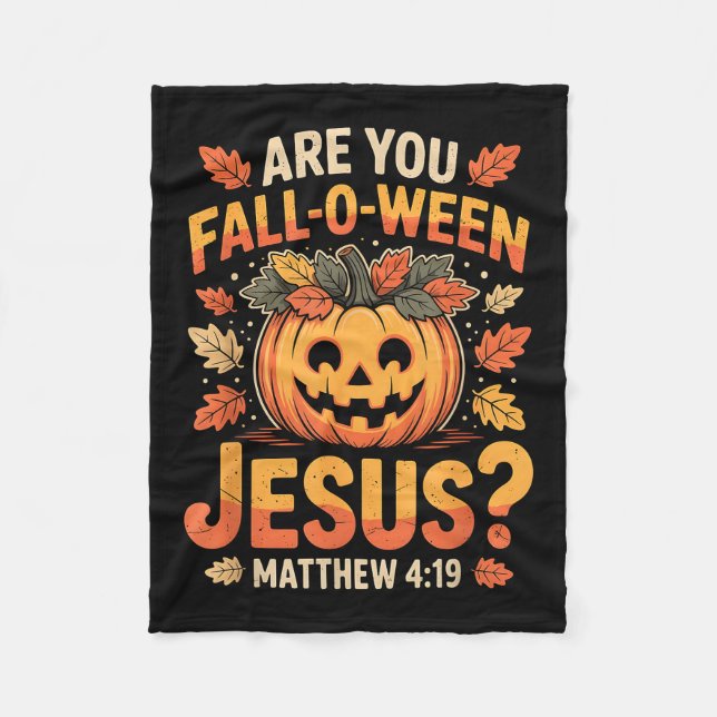 Couverture Polaire Êtes-vous Fall-o-ween Jésus Christian Halloween Po (Devant)
