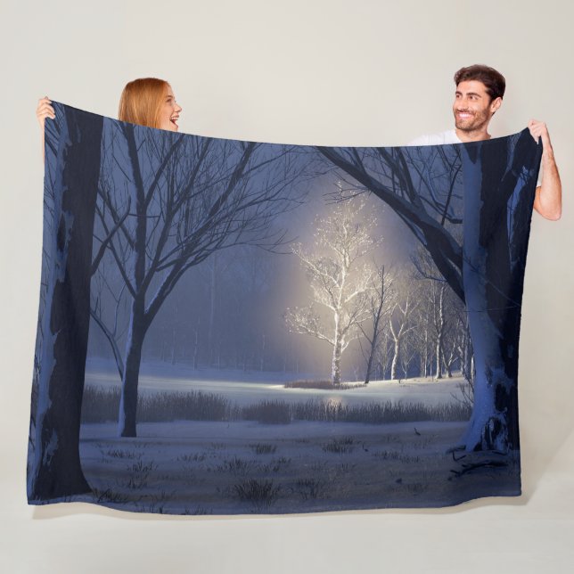 Couverture Polaire Éthérée de Noël (En situation)