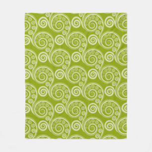 Couverture Polaire Éthique Vert Foule De Feuilles De Foule Blanche De