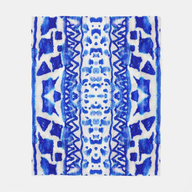 Couverture Polaire Ethnic Indigo Arrow Native Motifs (Devant)