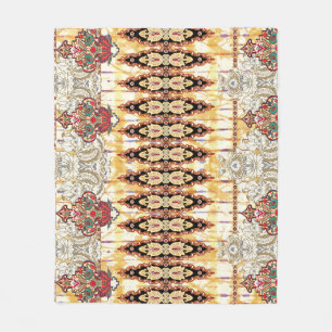 Couverture Polaire Ethnic Mughal : motif numérique floral