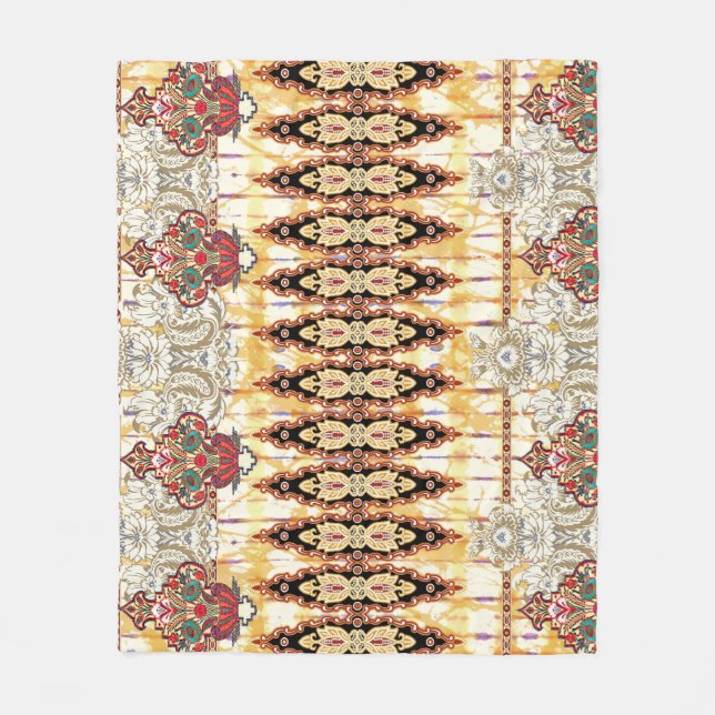 Couverture Polaire Ethnic Mughal : motif numérique floral (Devant)