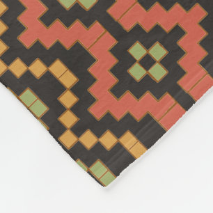 Couverture Polaire Ethnique Rouge Noir Vert Tribal Égyptien