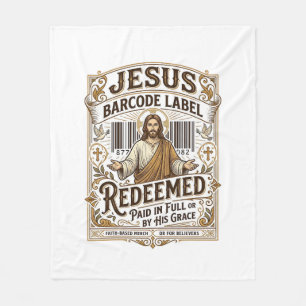 Couverture Polaire Étiquette de code-barres Jésus Rachetée Jésus Code