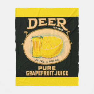 Couverture Polaire étiquette de jus de pamplemousse de marque Cerfs d