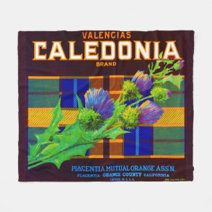 Couverture Polaire étiquette orange de caisse de Caledonia des années